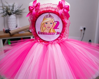 pink barbie tutu dress Kids Pink Dress, Girl Birthday, Cosplay Barbie Pink Tutu Dress, Barbie Inspired