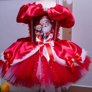 christmas tutu dress ideas Girls Deluxe Santa/ Christmas/ Christmas Eve Tutu Dress/ Red/ Fur Trimmed /  Mrs Clause