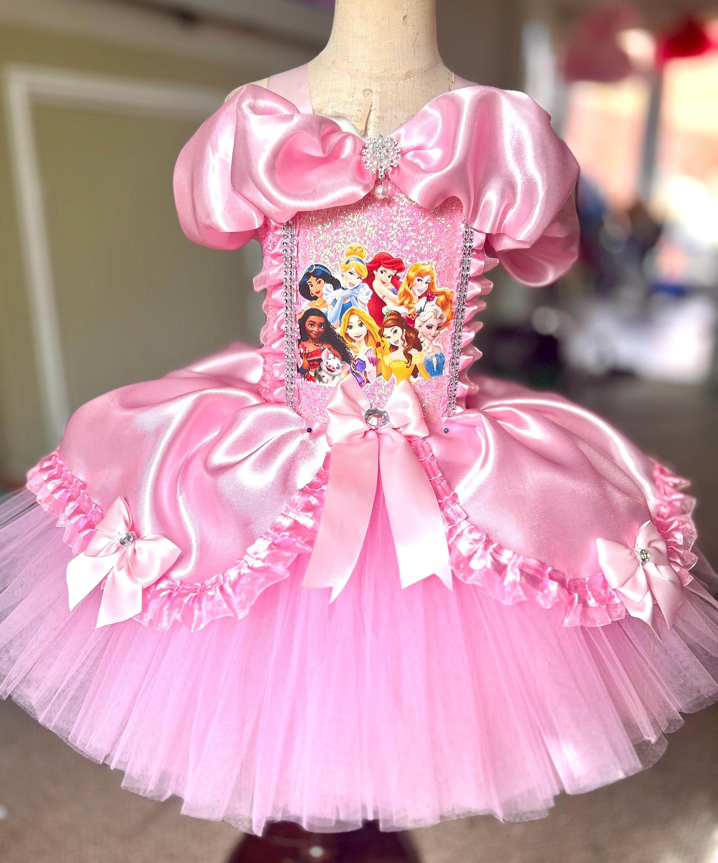 disney princess birthday dress Pink Cinderella Birthday Dress: Handcrafted Costume for Little Princess