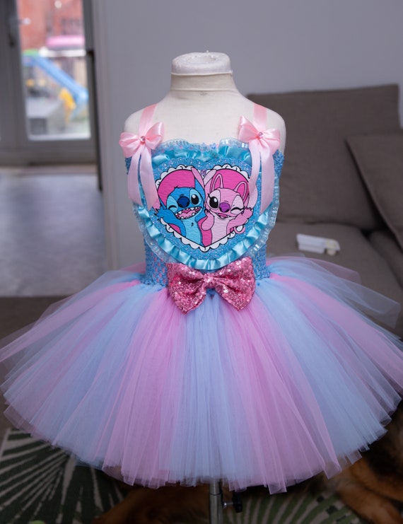 STITCH and ANGEL tutu/ Birthday party occasion dress Size: 12-18  months UK kids'