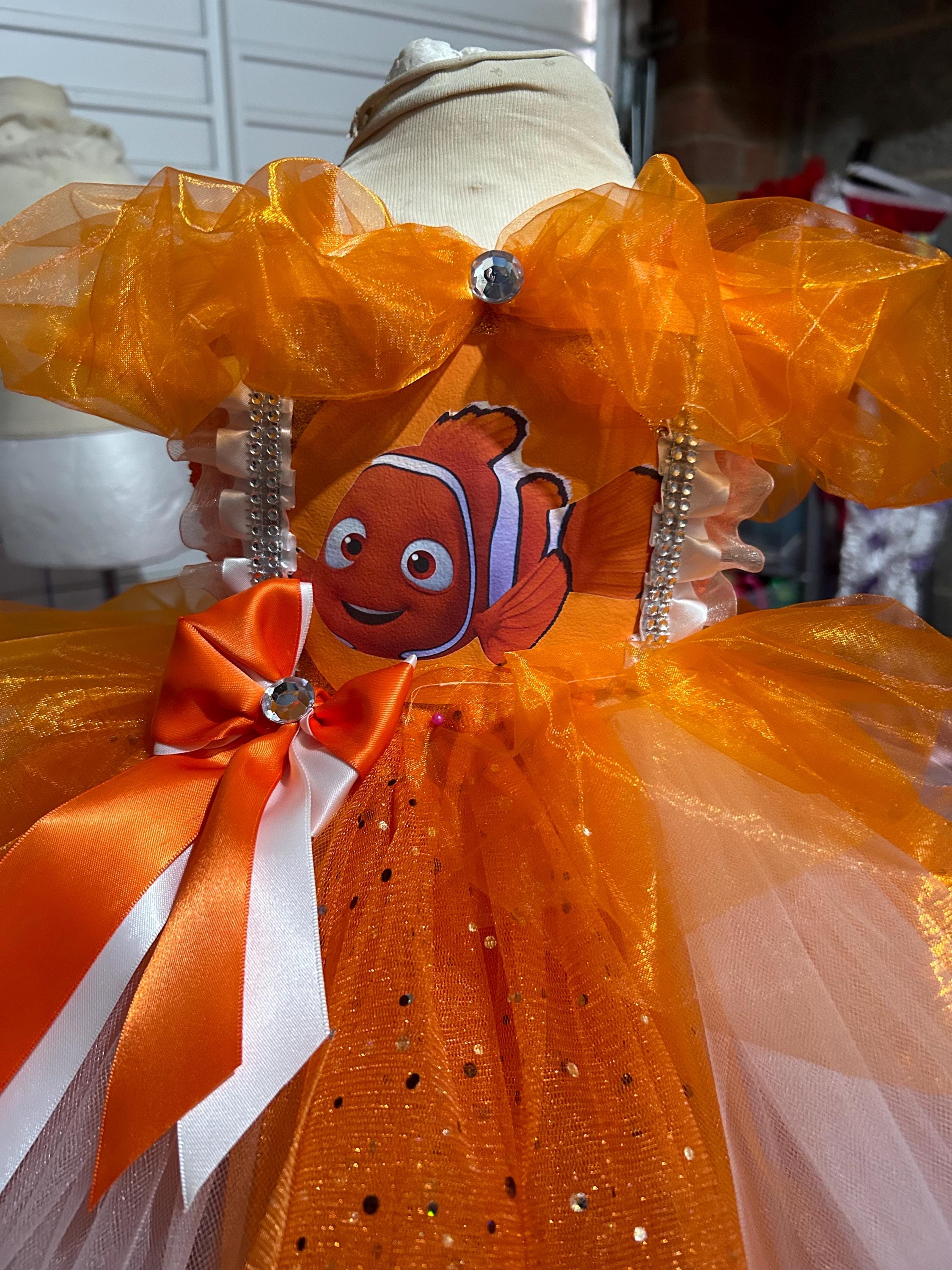 Girls Deluxe Finding Nemo Nemo Princess Party Birthday Tutu Dress Girls Deluxe Finding Nemo Nemo Princess Party Birthday Tutu Dress