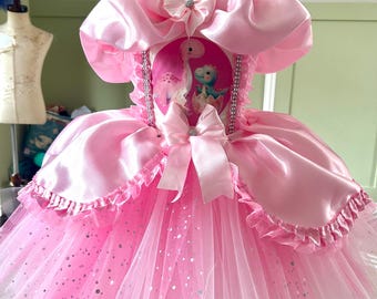 dinosaur princess dress Girls Pink Princess deluxe/ dino/ cute dinosaur tutu/ party dress/ toddler/  Birthday ballgown style dress