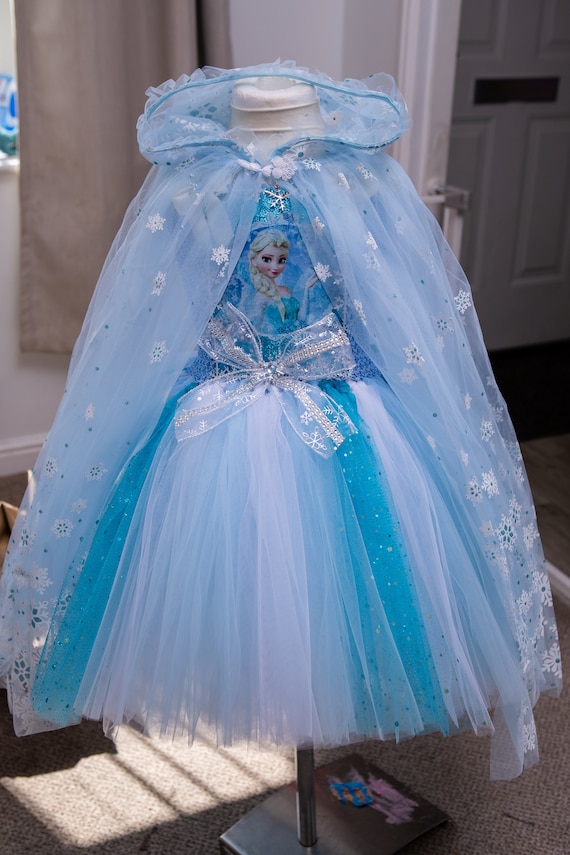 Girls ELSA/FROZEN Tutu PARTY/Occasion dress with matching cape - Size:  12-18 months UK kids'