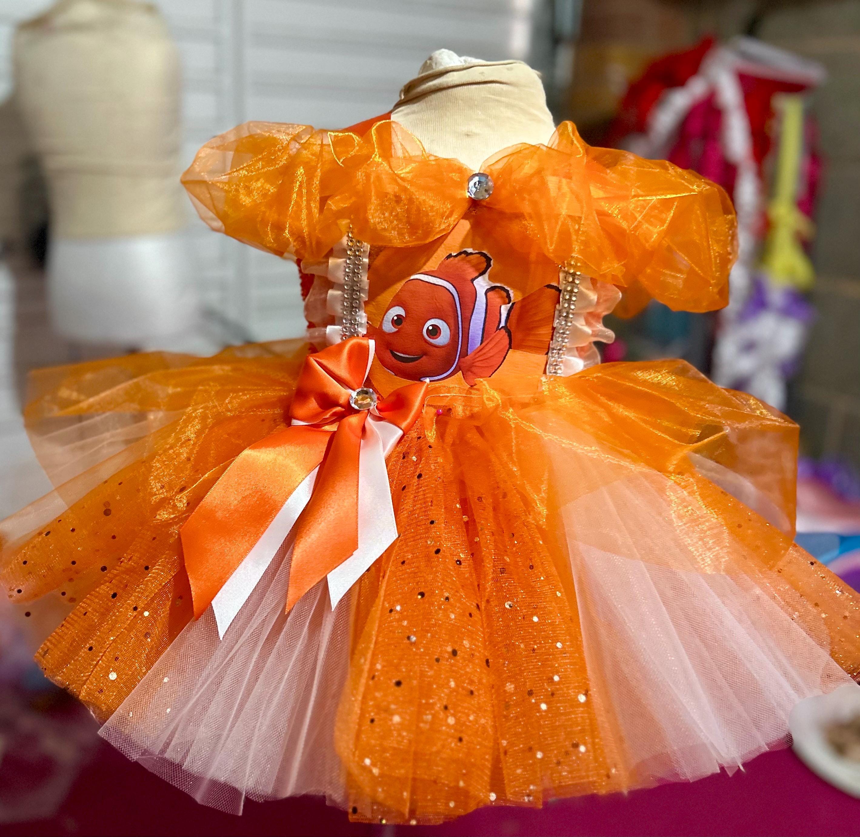 Girls Deluxe Finding Nemo Nemo Princess Party Birthday Tutu Dress Girls Deluxe Finding Nemo Nemo Princess Party Birthday Tutu Dress