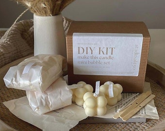 DIY Kit Mini Bubble Candle Making Kit | Set of 6 Candles | DIY Gift Box | Adult Craft Kit | Fun Activity | Do It Yourself | Unique Gift Idea