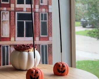 Mini Pumpkin Jack-O-Lantern Incense Stick Holder | Halloween Autumn Aesthetic Cozy Home Decor | Halloween Incense Holder | Pumpkin Decor
