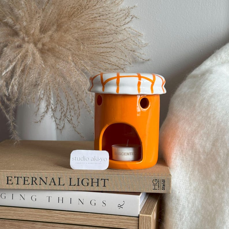 Orange Marmalade Jar Ceramic Wax Melt Burner - Thumbnail 3