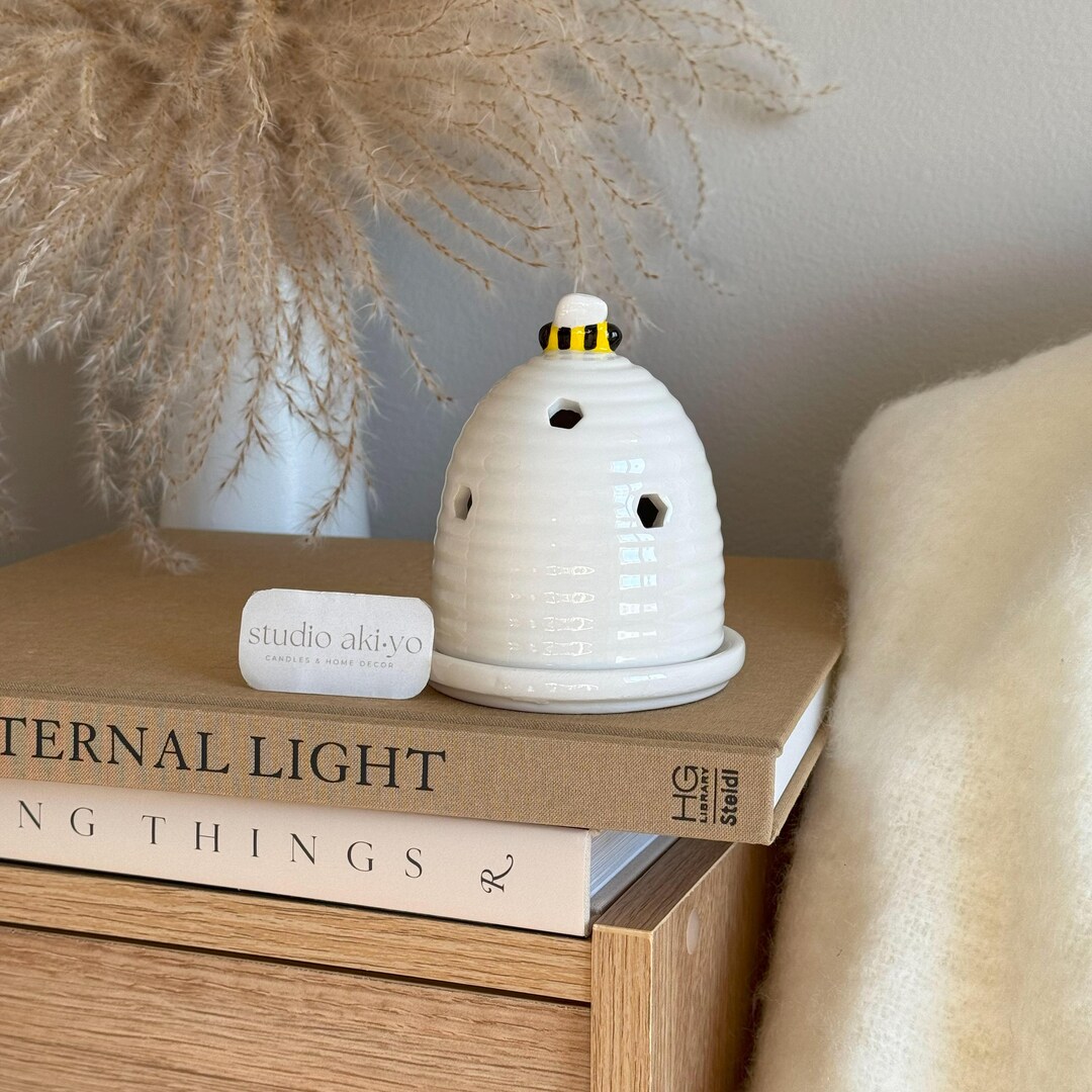 White Beehive Incense Cone and Tealight Holder | Cute Beehive Decor ...