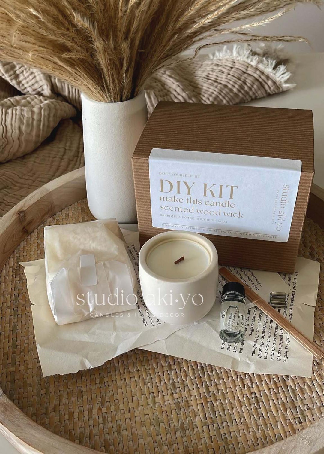 DIY Kit Scented Wood Wick Candle Making Kit Scented Candle Etsy