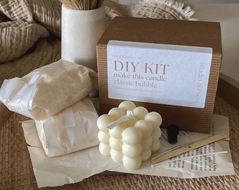 DIY Kit Classic Bubble Candle Making Kit | Set of 2 Bubble Candles | DIY Gift Box | Adult Craft Kit | Fun activity | Unique Craft Gift