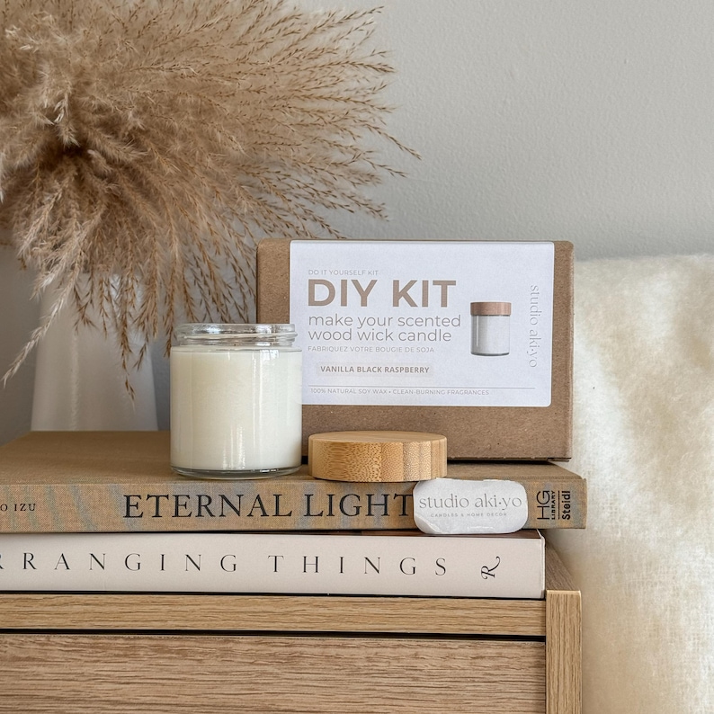 DIY Kit Scented Wood Wick Candle Making Kit | Scented Candle Making Kit | DIY Gift Box | Adult Craft Kit | Fun activity | Unique Craft Gift image 4