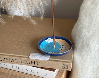 Moon Celestial Ceramic Incense Stick Holder | Incense Burner | Meditation Gift | Incense Holder | Incense Plate | Celestial Incense Tray