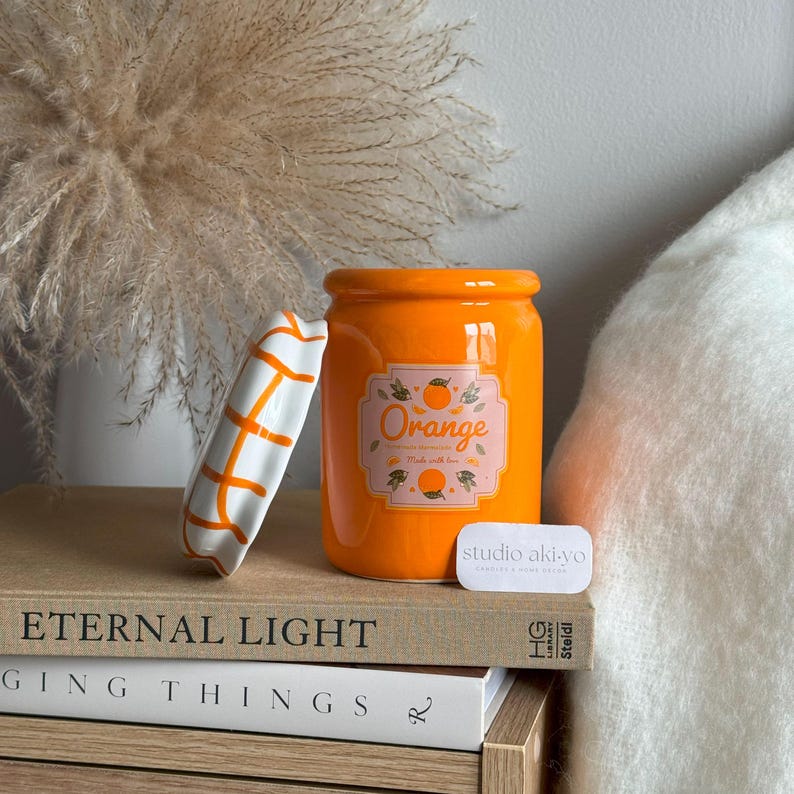 Orange Marmalade Jar Ceramic Wax Melt Burner - Thumbnail 2
