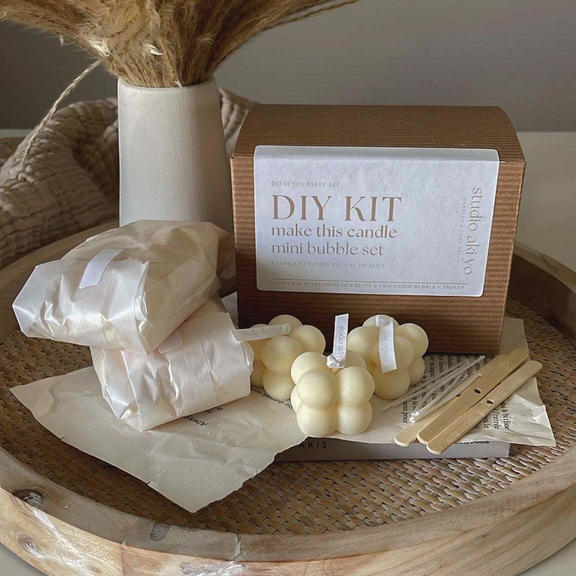 DIY Kit: Scented Wood Wick Candle Making Kit Scented Candle Making Kit DIY  Gift Box Adult Craft Kit Fun Activity Unique Craft Gift 