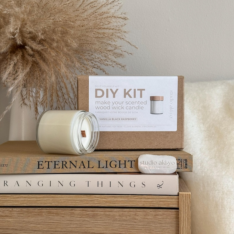 DIY Kit Scented Wood Wick Candle Making Kit | Scented Candle Making Kit | DIY Gift Box | Adult Craft Kit | Fun activity | Unique Craft Gift image 6