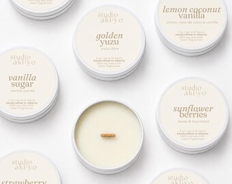 2oz Travel Tin Candle Choose Your Scent | Clean Burning Scented Soy Candles, Stocking Stuffer Gifts