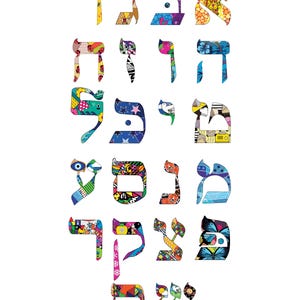 Happy Hebrew Letters Poster