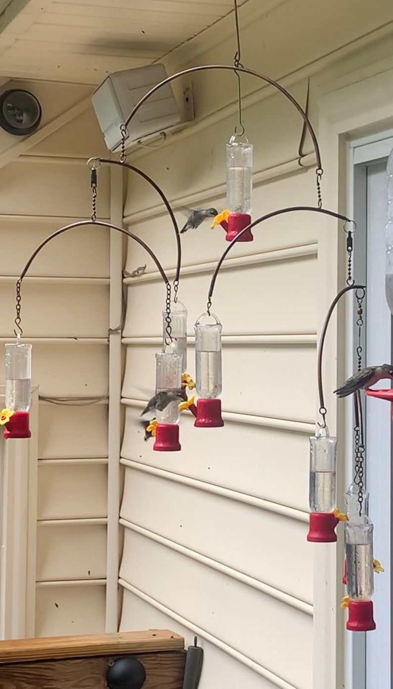 Hummingbird Feeder Mobile Eight Individual Feeders Etsy
