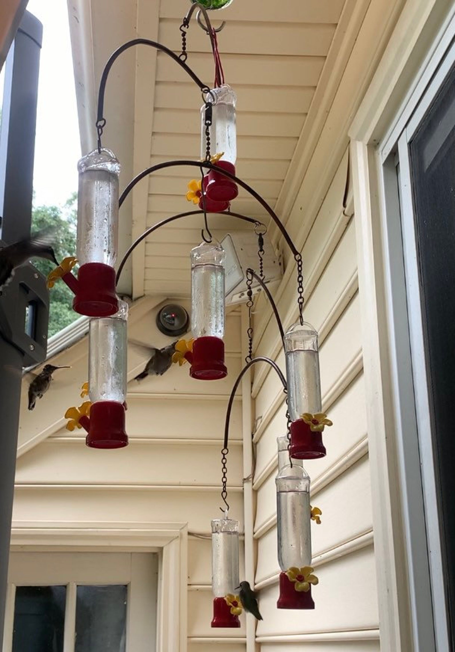 Hummingbird Feeder Mobile Eight Individual Feeders Etsy