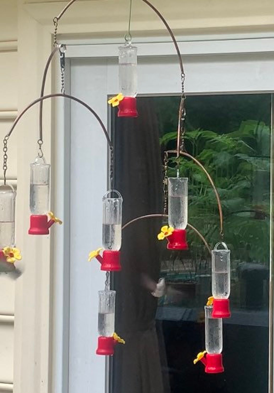 Hummingbird Feeder Mobile Eight Individual Feeders Etsy