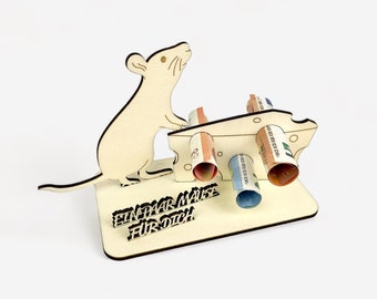 Geldgeschenk "Ein paar Mäuse für dich" mit Maus Holzmodell Deko Geburtstag Geschenk für alle Anlässe & Feiertage um Geld zu verschenken