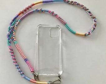 Phone Strap with Transparent Case / Crossbody Mobile Phone Chain / Lanyard / Crossbody Strap / iPhone 13/ iPhone 12 / Phone Hanger