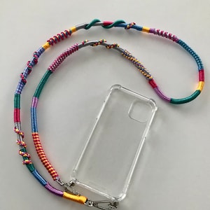 Phone Strap with Transparent Case/ Crossbody Mobile Phone Chain/ Lanyard/ Crossbody Strap / Bag Accessory / iPhone 13 / iPhone 14