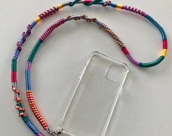 Phone Strap with Transparent Case/ Crossbody Mobile Phone Chain/ Lanyard/ Crossbody Strap / Bag Accessory / iPhone 13 / iPhone 14