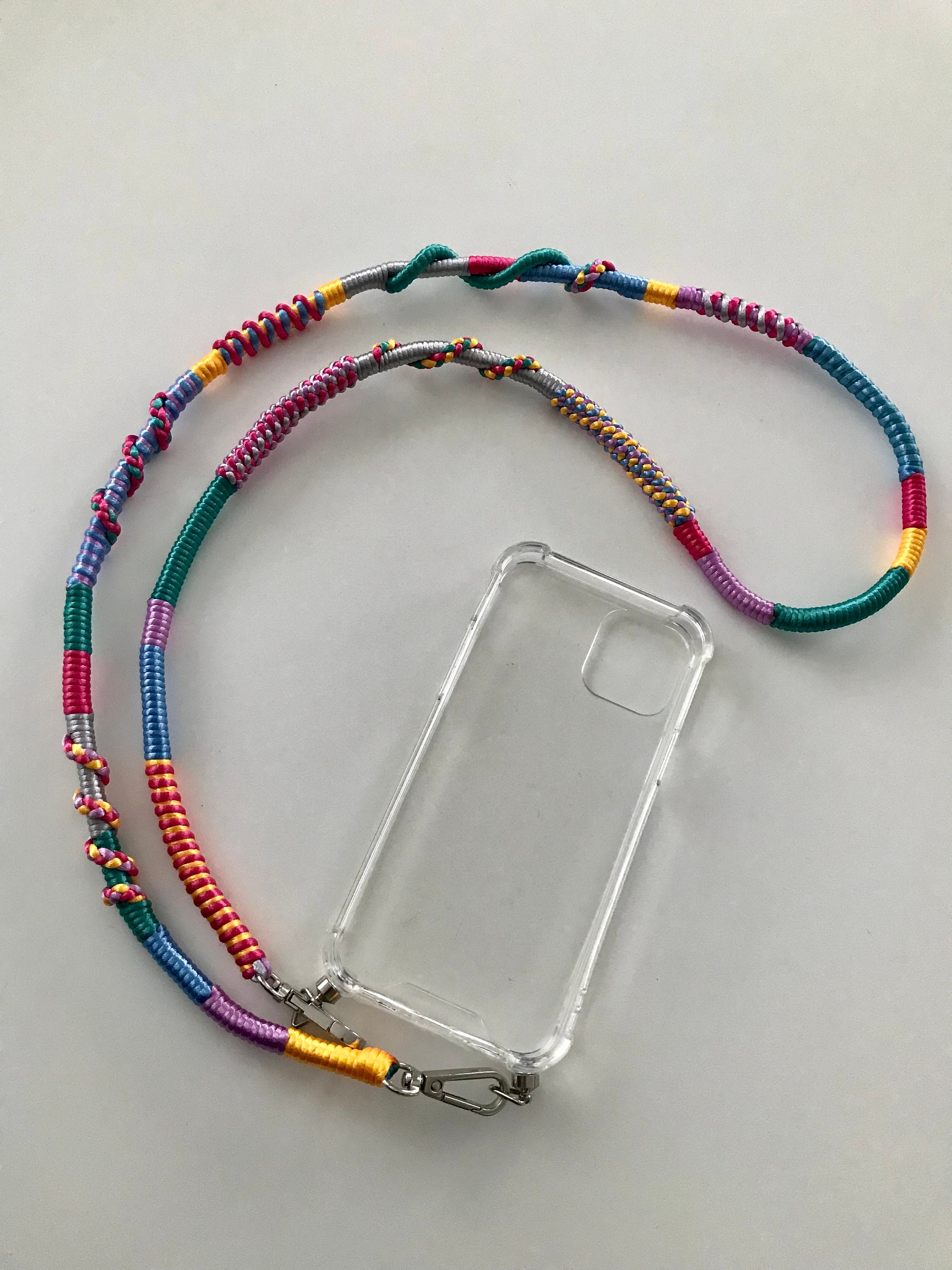 Phone Strap with Transparent Case/ Crossbody Mobile Phone Chain/ Lanyard/ Crossbody Strap / Bag Accessory / iPhone 13 / iPhone 14