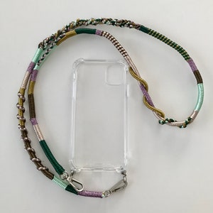Earth Tones Phone Strap with iPhone Case / Shoulder Strap/ Lanyard / Mobile Phone Cord/ Cell Phone Strap/ Phone Lanyard with Samsung Case