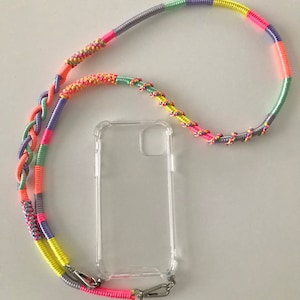 Telefoonriem met transparante hoes / schouderriem mobiele telefoon / draagkoord / schouderriem / tasaccessoire / iPhone 13 / iPhone 12
