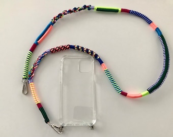 Phone Strap with Transparent Case/ Crossbody Mobile Phone Chain/ Lanyard/ Crossbody Strap/ Cell Phone Chain/ iPhone 13/ iPhone 12