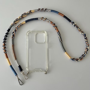 Dragonne pour téléphone avec coque transparente/ bandoulière chaîne pour téléphone portable/ lanière/ bandoulière / accessoire de sac / iPhone 16 / iPhone 15