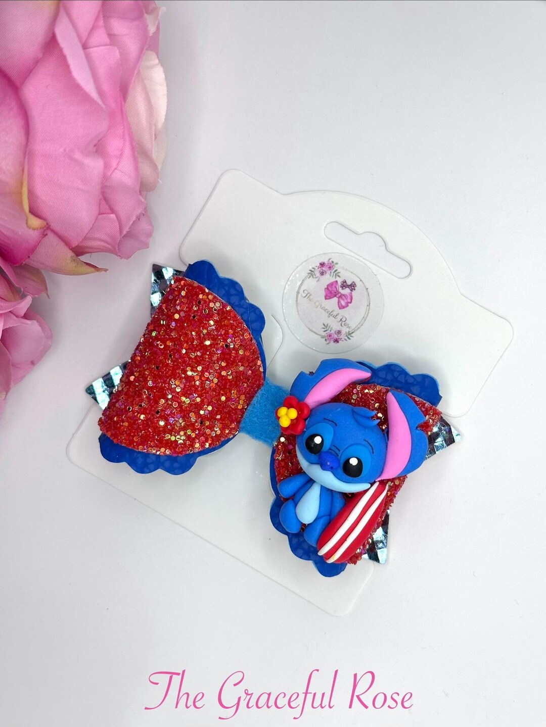 Popular Alien Hair Bow, Alligator Clip, 3 Inches, Glitter Faux Leather ...