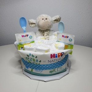 Diaper cake Young rattle animal 1-storey
