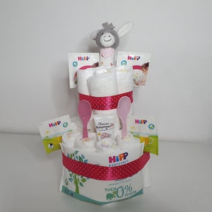 Diaper cake girls Emmi 2-tier