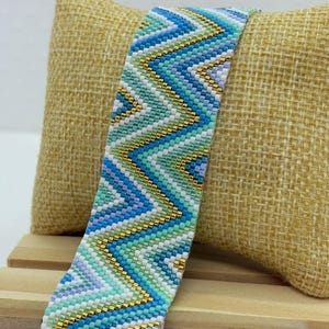 Miyuki beaded woven cuff bracelet/Women&#39;s party gift idea/Handmade peyote/Adjustable boho chic bracelet