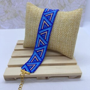 Miyuki beaded woven cuff bracelet/Women&#39;s party gift idea/Handmade peyote/Adjustable boho chic bracelet