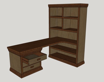 L-Shaped Desk With Shelves