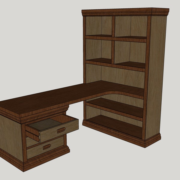 L-Shaped Desk With Shelves