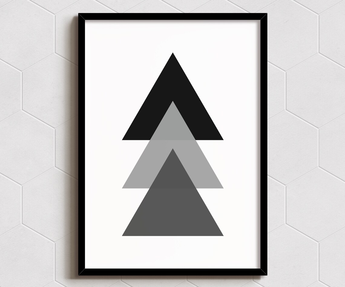 Abstract Triangles - Art Print - Wall Decor - A6, A5, A4, A3 Sizes ...