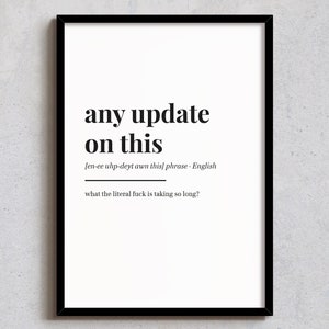 ¿Alguna novedad sobre esto? - Decoración de pared - Impresión divertida para el hogar - Arte de oficina - Póster de definición - A6, A5, A4, A3, 4x6, 5x7, 8x10, 10x12, 12x14