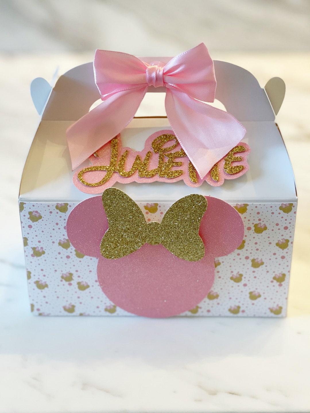 Minnie Mouse Pink and Gold Favor Boxes Goodie Bags - Etsy