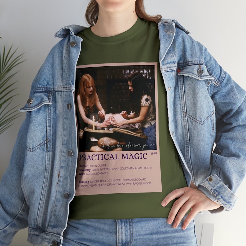 Practical magic tee, movie graphic tee, fall in love whenever you can, womens tee, mens tee, fall TShirt, witch shirt, Halloween clothing image 3