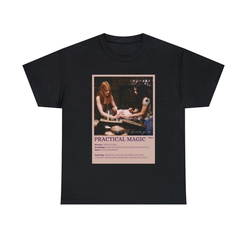 Practical magic tee, movie graphic tee, fall in love whenever you can, womens tee, mens tee, fall TShirt, witch shirt, Halloween clothing image 2