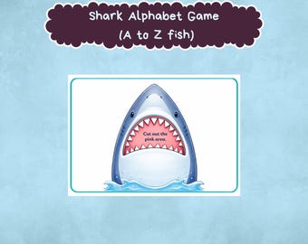 Shark Alphabet Game A to Z | Letter Recognition Activity | Preschool Kindergarten Literacy Game | Printable Alphabet Center
