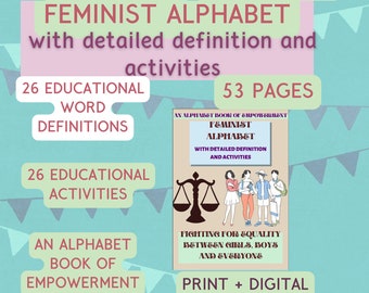 Libro del alfabeto feminista, gramática de inglés como segunda lengua, igualdad (descarga digital)