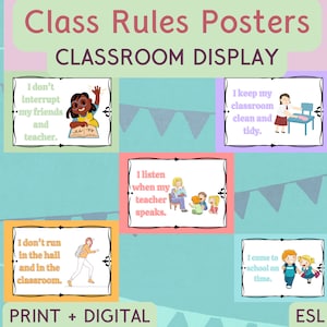 Classroom Rules and Expectations, Classroom Management, Printables, Bulletin Board Ideas, Posters, Back to School, Dislplay, Decoration, ESL