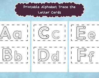 Alphabet Trace Letter Cards, Homeschool Printable (Digital Download)