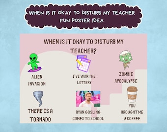 Funny Teacher Poster, Ryan Gosling, Classroom Decor (Digital Download)